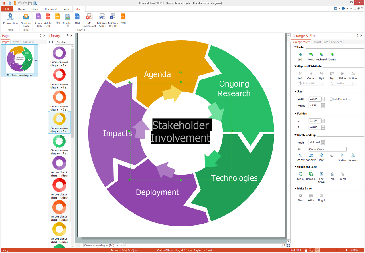 Circular Arrows Diagrams Solution for Windows